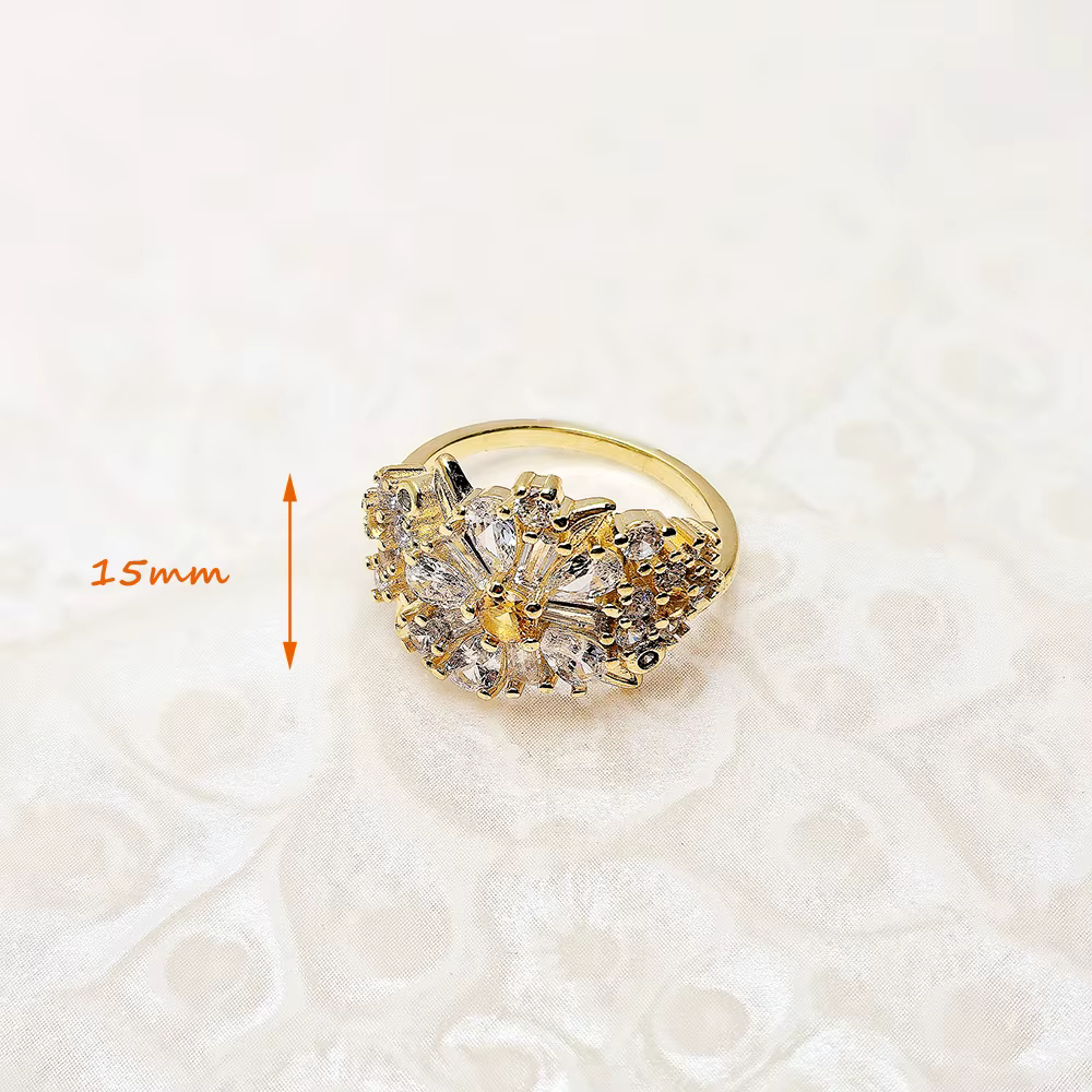 Bague de Cocktail à fleurs plaquées or, jolie marguerite, bijoux fins pour femmes, tout nouveau cadeau romantique d'automne en argent Sterling 925