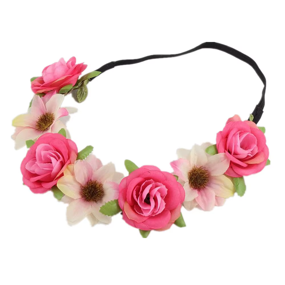 Femmes mariage bandeau fleuri charme fleur diadème fête mariée guirlande princesse couronne filles couronne coiffure cheveux accessoires