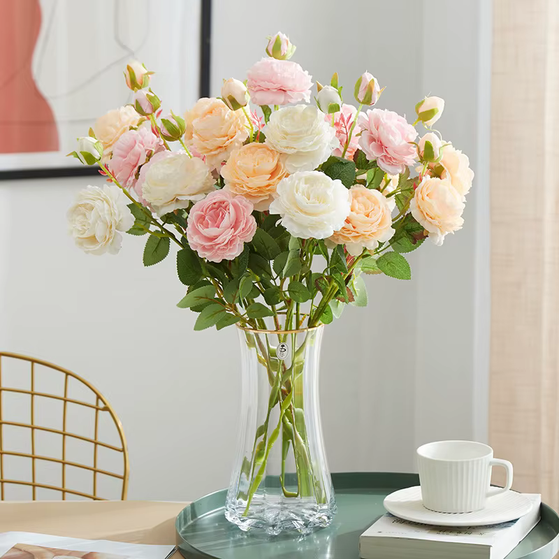 InjRose-Bouquet de Fleurs Artificielles Roses