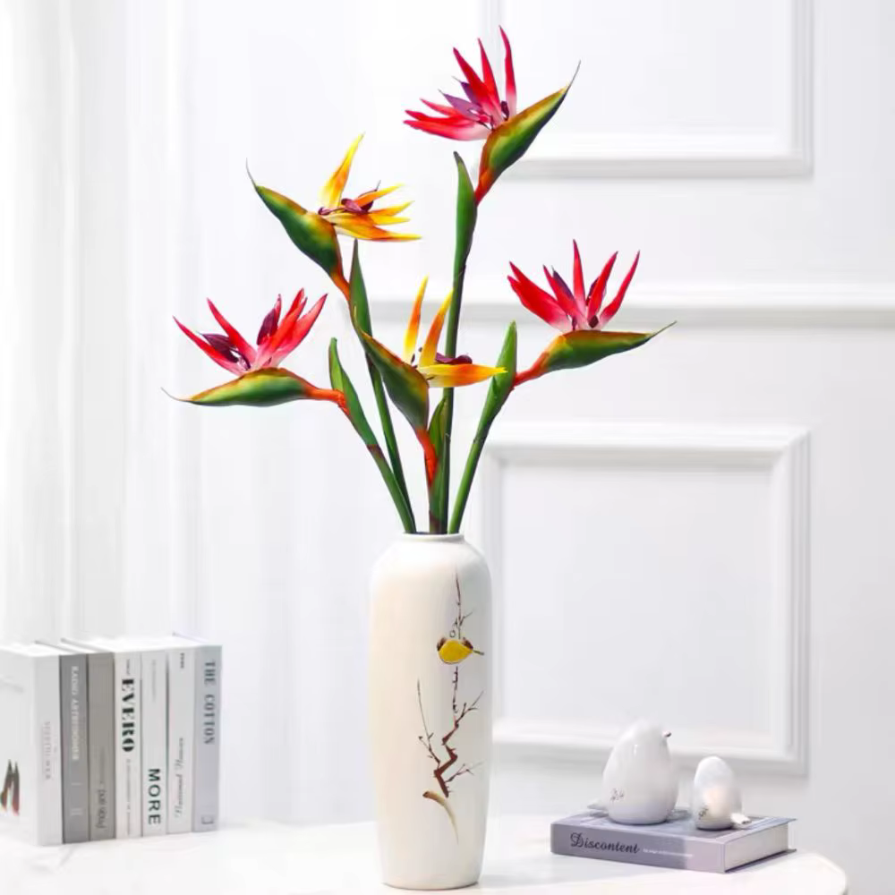 Fleurs artificielles de Strelitzia à longue tige