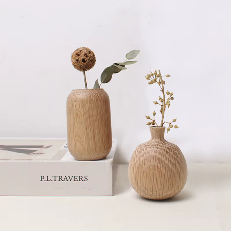 Vase en bois japonais pour fleurs