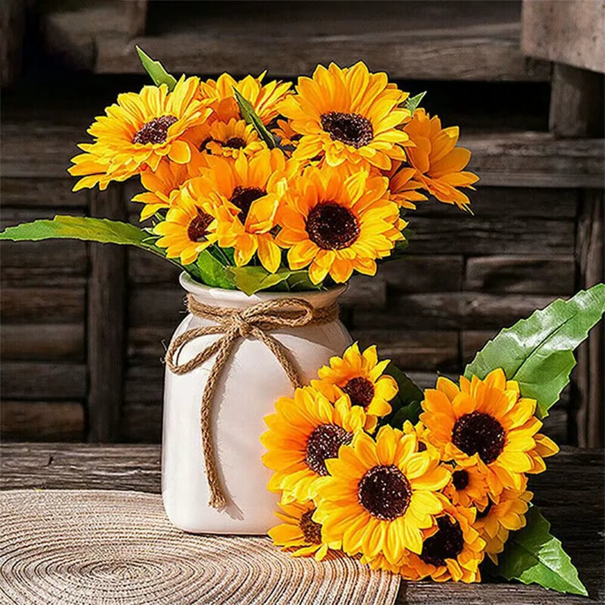 Bouquet de tournesols artificiels à 7 têtes