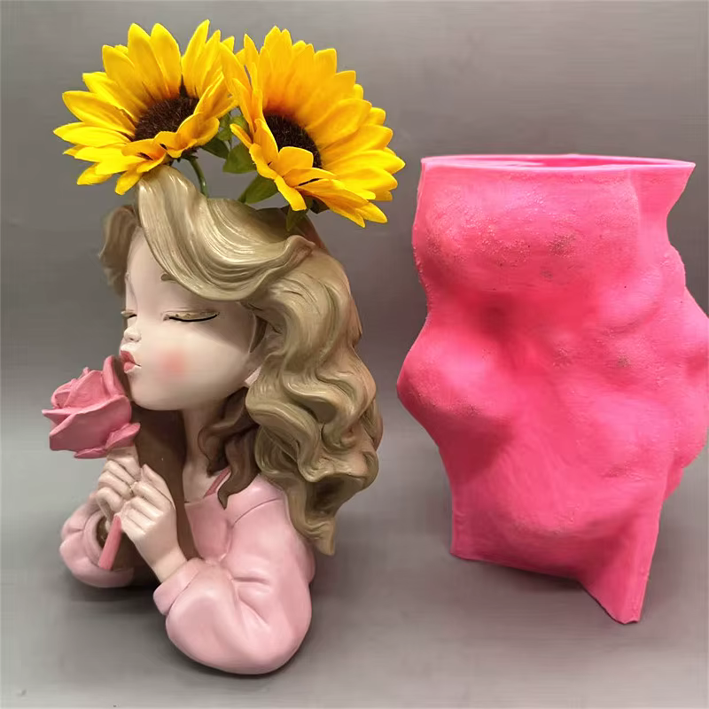 Moule en silicone pour pot de fleurs en forme de rose