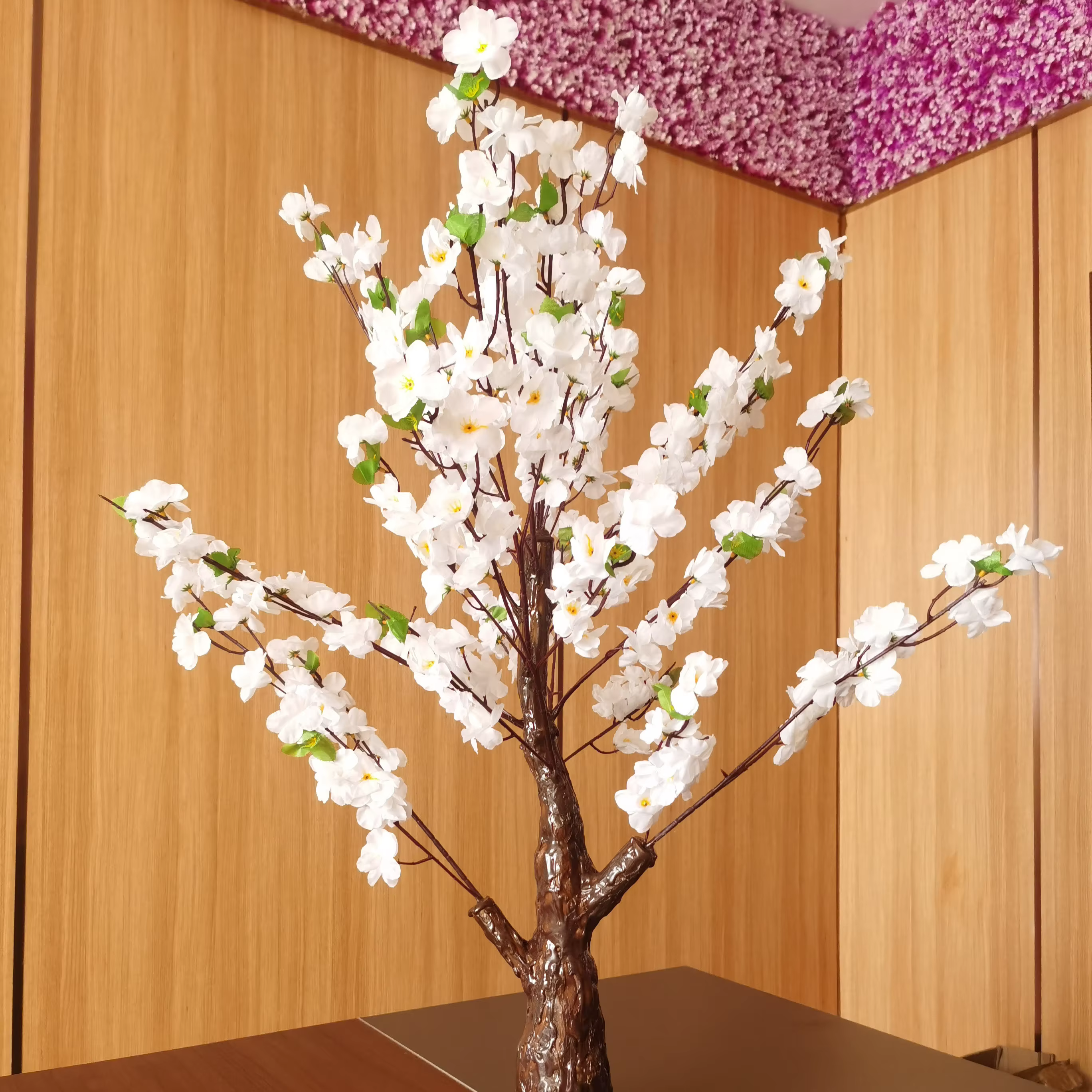 Arbre de Table Artificiel Blanc pour ixde Mariage, Simulation de Fleurs