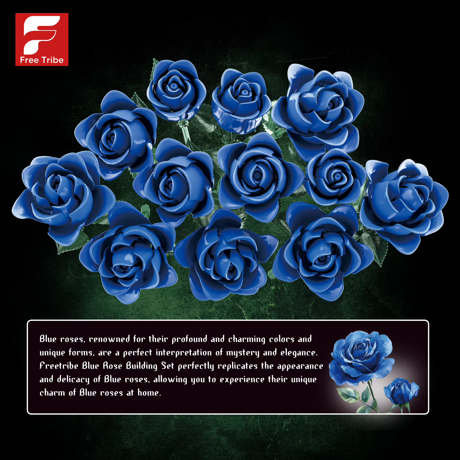 Blocs de construction de roses bleues/jaunes/roses/noires