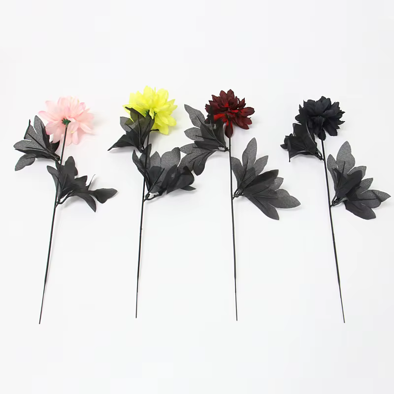 Branche de fleur artificielle Dahlia noire Bourgogne