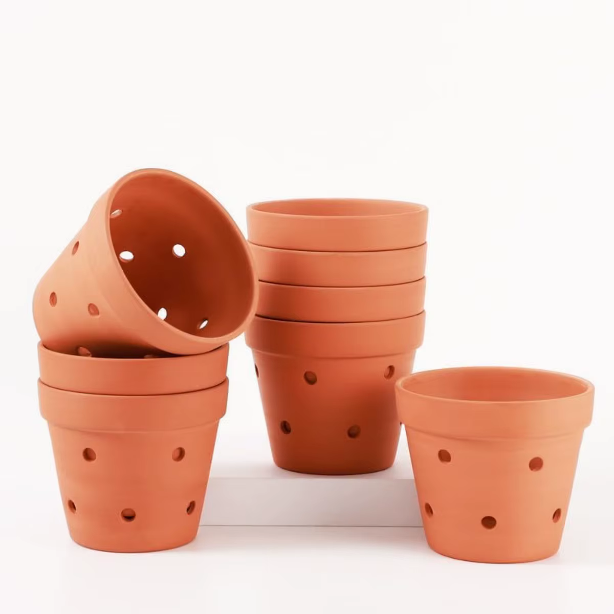 Pots d'orchidées en terre cuite avec trous