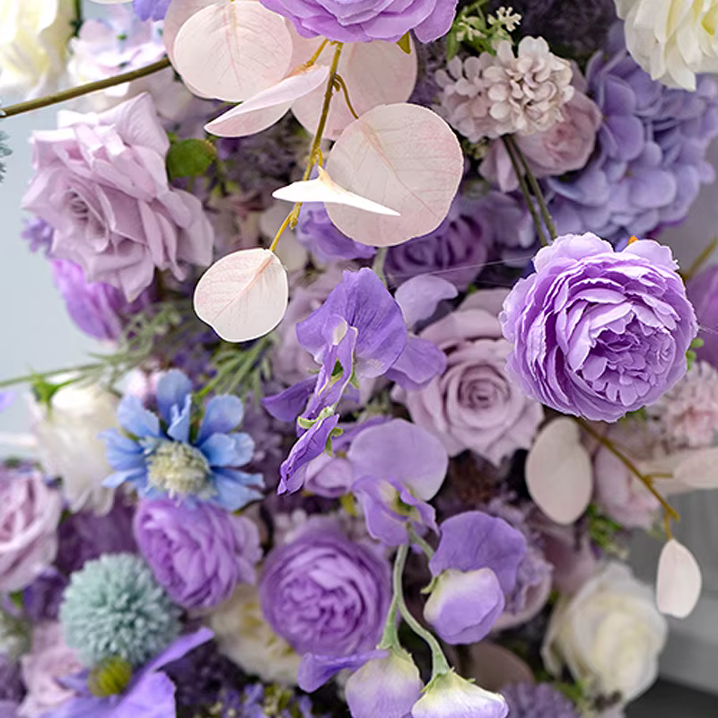 Guirlande de fleurs artificielles violettes pour canapé/table