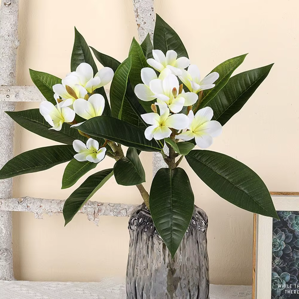 Fleurs de Plumeria artificielles au toucher réel
