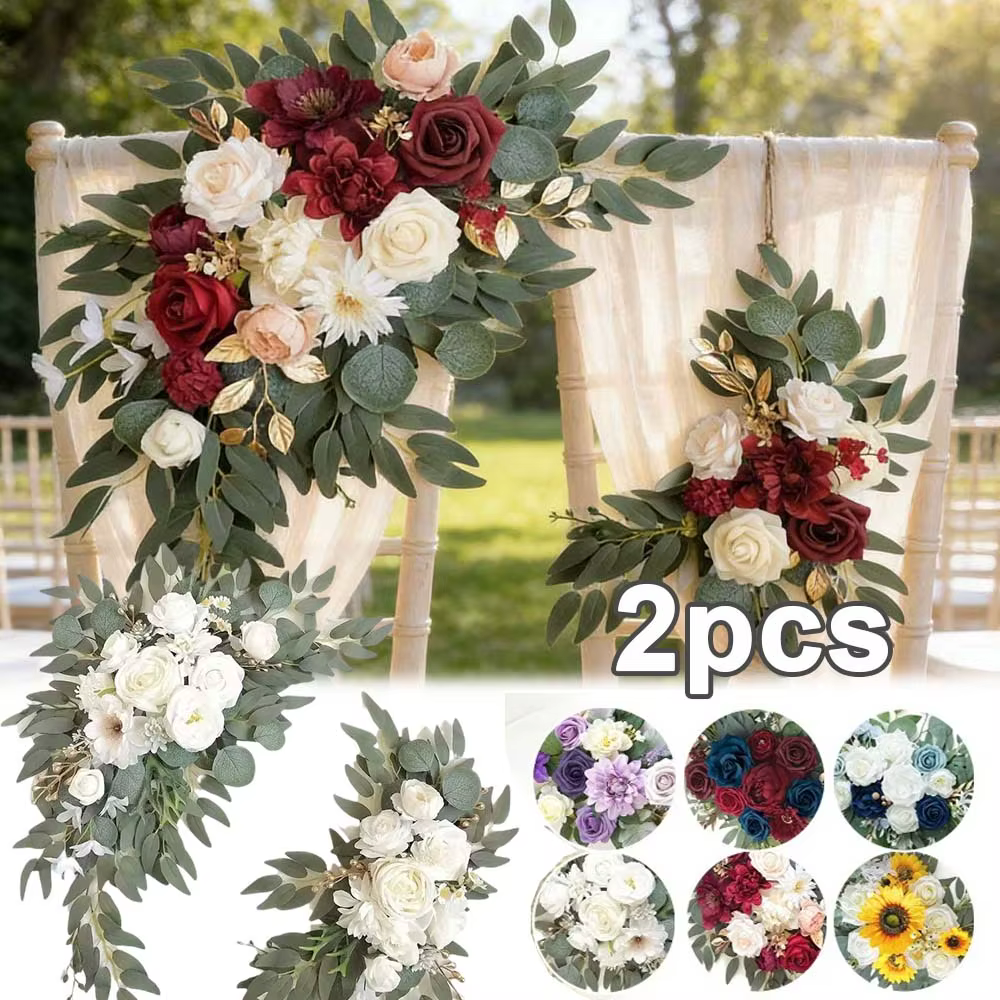 Guirlandes de fleurs artificielles bohèmes pour arche de mariage