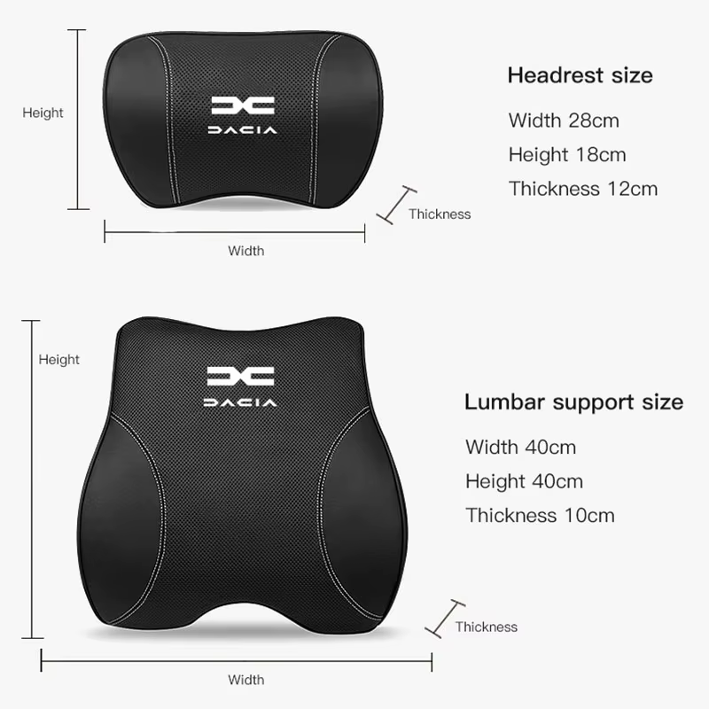 Sièges de voiture Support taille coussin appui-tête oreiller lombaire accessoires pour Dacia Bigster printemps Duster Sandero Jogger Dokker Lodgy