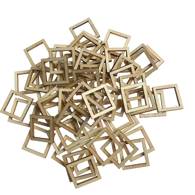 100 pièces artisanat en bois fleur feuille coeur forme suspendus ornements pour la maison fête Table décoration