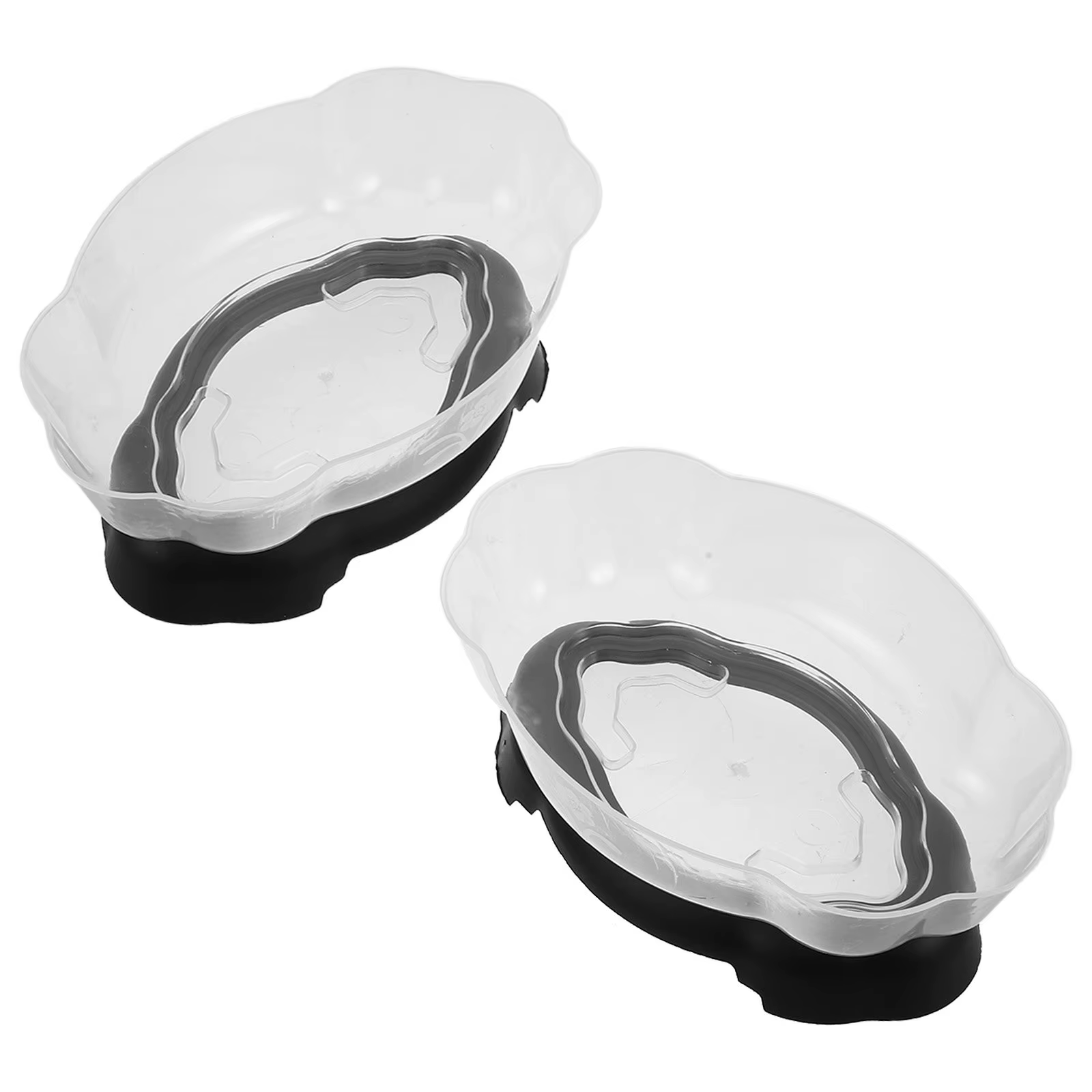 Lot de 2 pots de fleurs transparents en forme de lotus