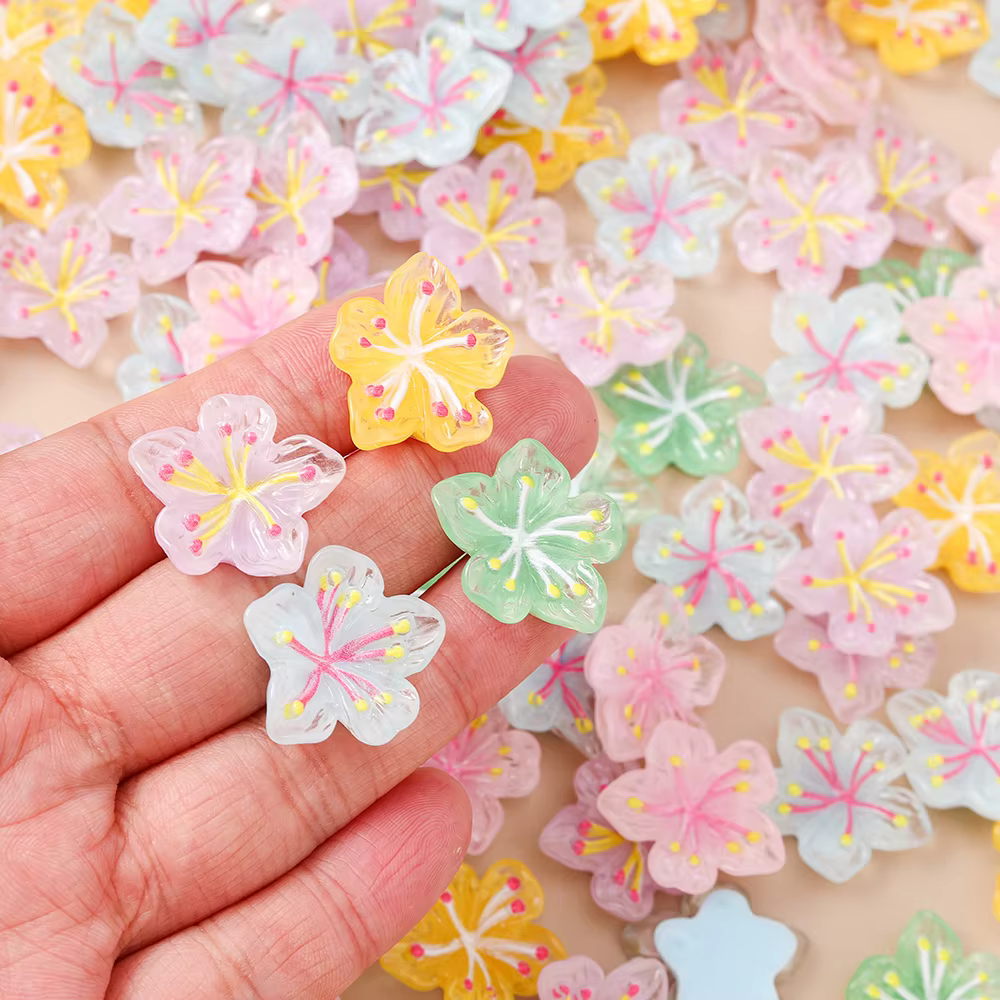 Leslie 15 pièces mignon nouvelle résine fleur Mini