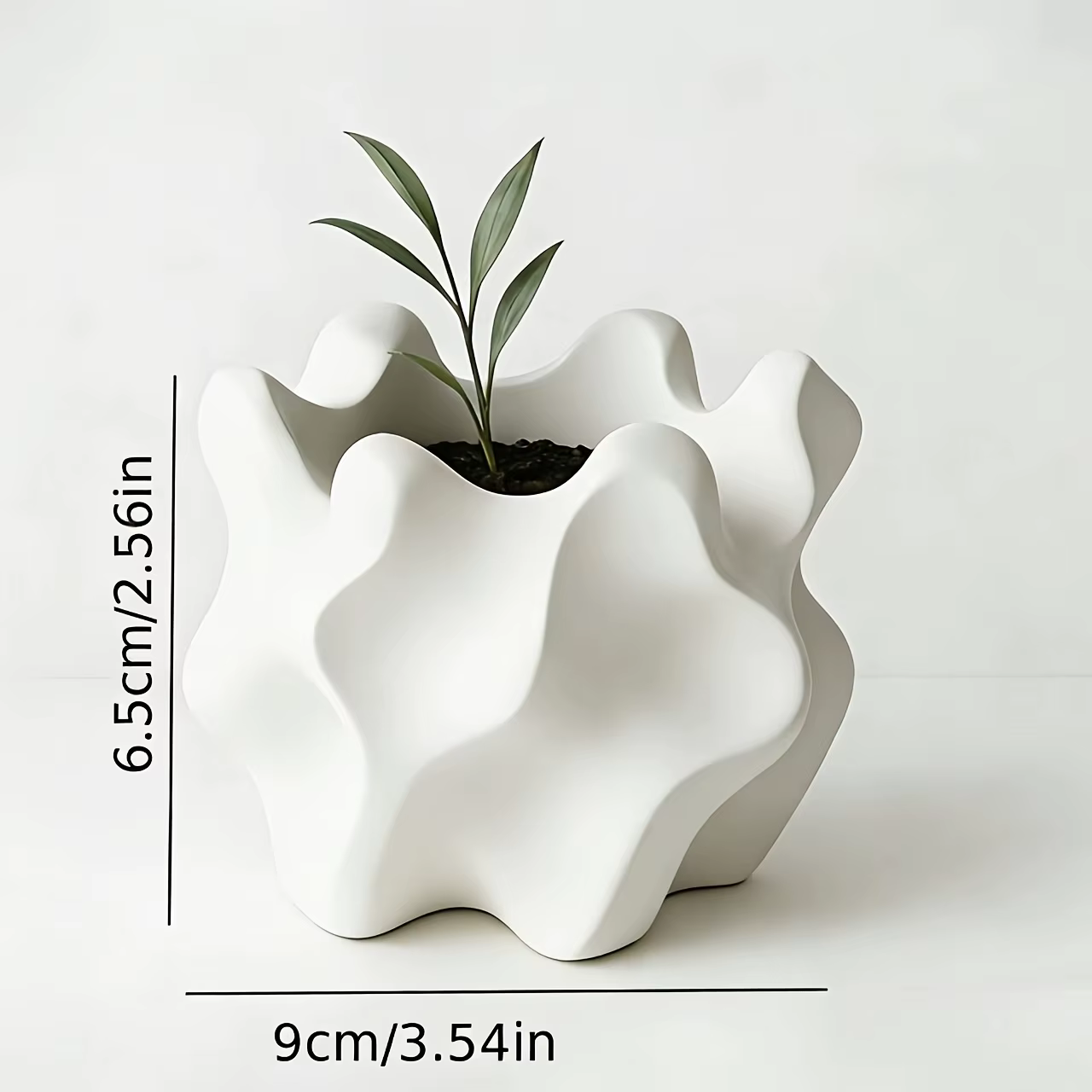 Pot de fleurs géométrique rétro moderne avec trou de drainage
