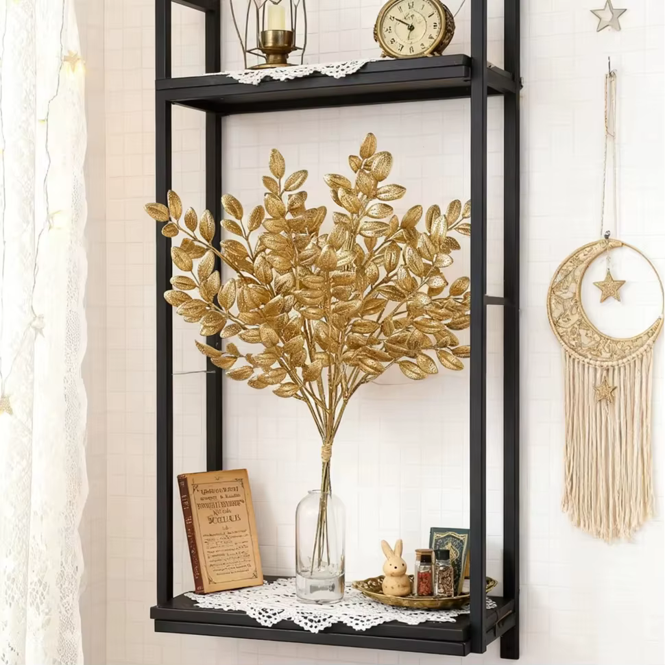 Plante artificielle feuilles dorées nouvel an saint valentin maison chambre Decora extérieur mariage jardin Vase guirlande couronne bricolage Prip boîte-cadeau