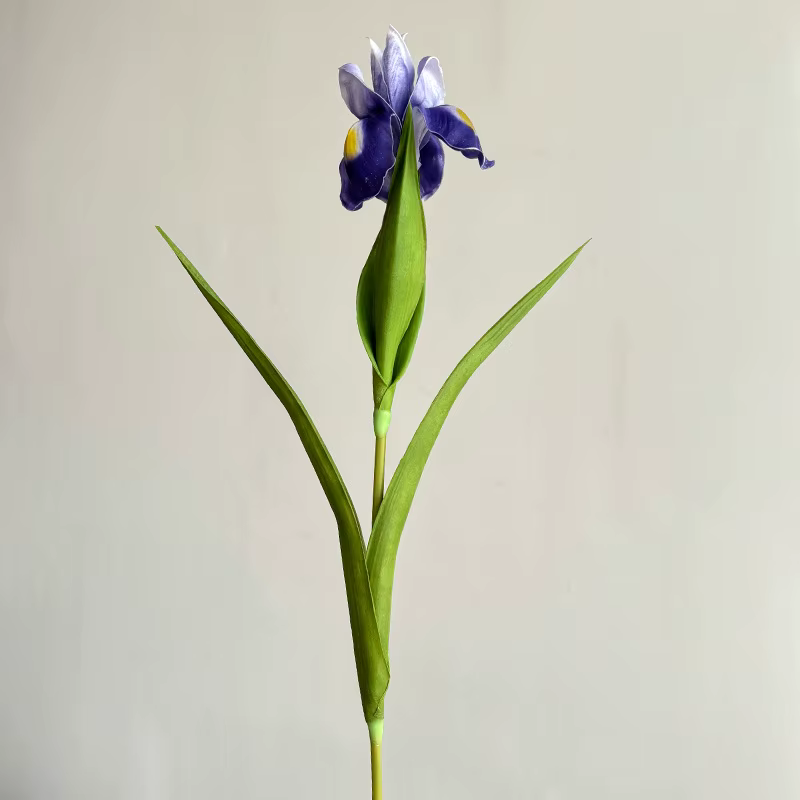 22.8 Inch Artificial Iris Flower Real Touch PU Faux Flowers for Home Decor Elegant Floral Arrangement