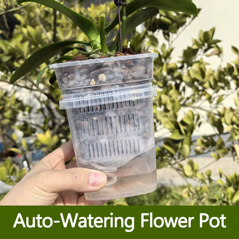 Pot de fleurs auto-arrosant à double couche pour plantes