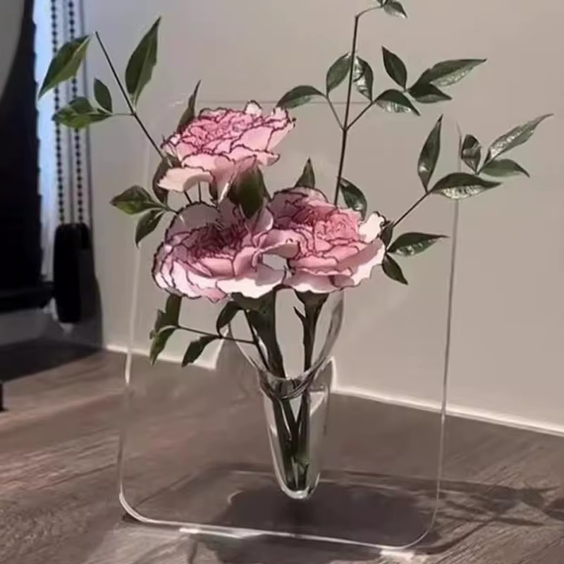 🌟 Vase à fleurs en acrylique transparent