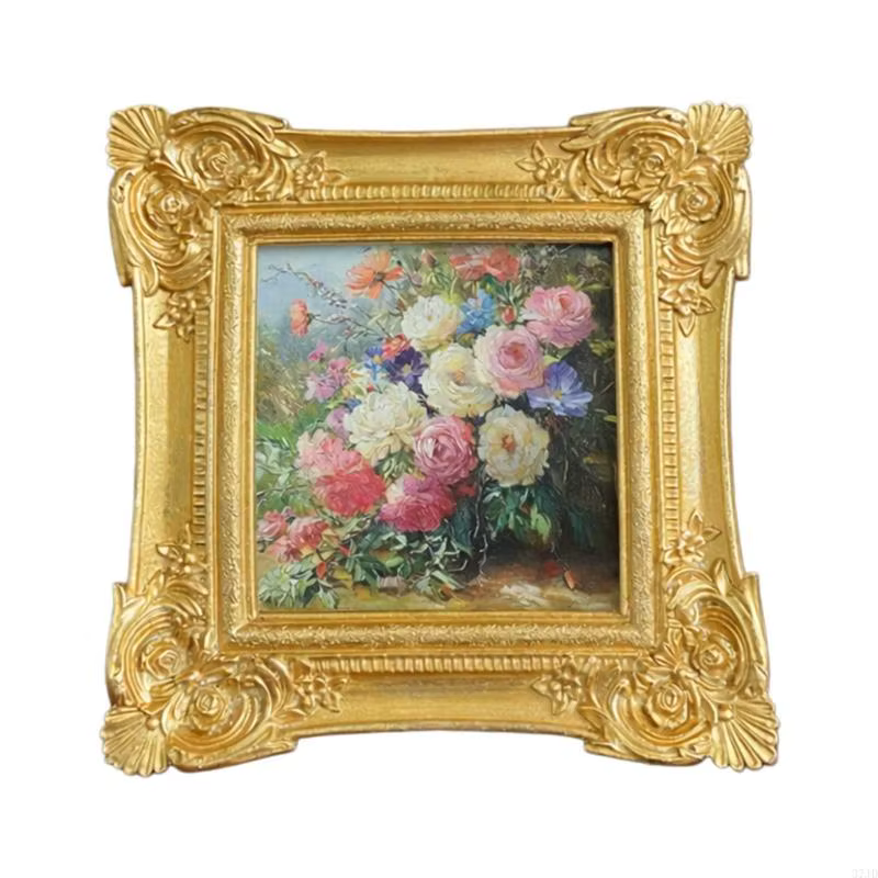 Cadre Photo élégant en résine avec Design floral