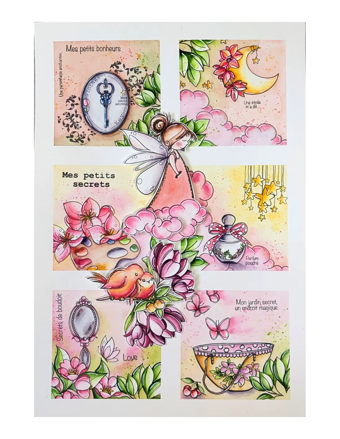 Tampon transparent avec motifs d'oiseaux et de fleurs de printemps, pour scrapbooking, décoration de cartes en papier, modèle d'album photo, décoration de cartes en papier faites à la main
