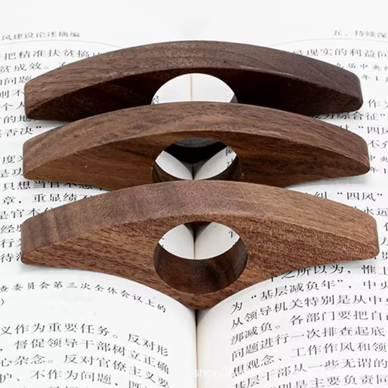 1 pièce d'accessoire de lecture pour lecteurs paresseux à une main, marque-page en bois pour le pouce, marque-page d'aide à la lecture, clip de page portable et presse-livre