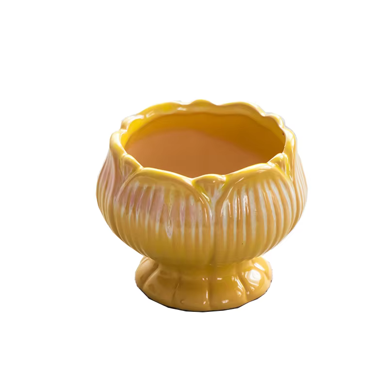 Pot de fleurs en céramique grand bouton de fleur forme Vase