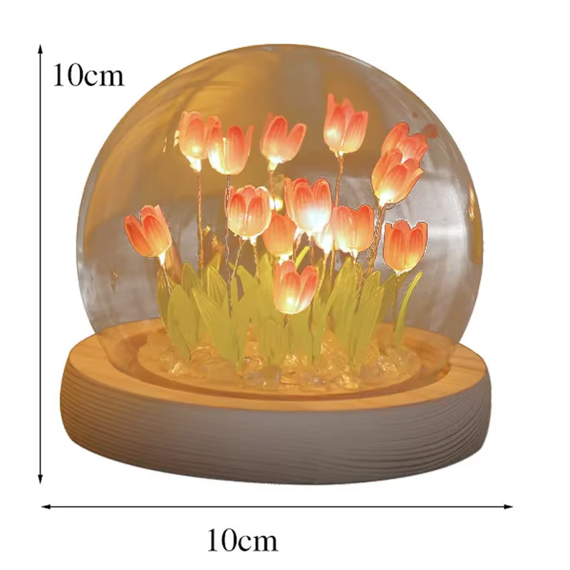 Veilleuse de fleur de tulipe artificielle faite à la main
