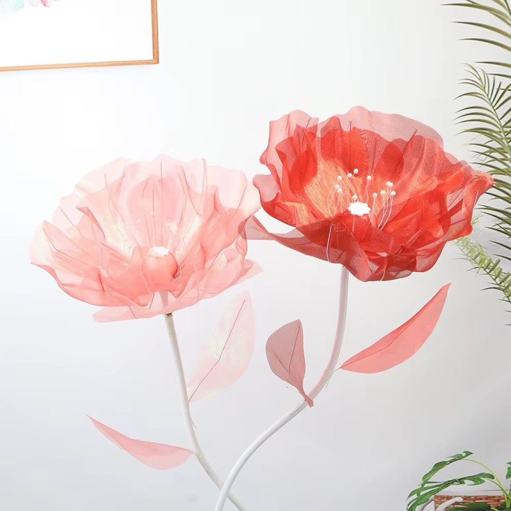 Fleur artificielle en gaze 3D de 50 cm