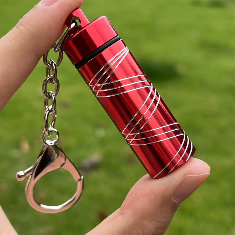 Pot en alliage d'aluminium gaufré, boîte à médicaments, boîte à herbes avec porte-clés, réservoir de stockage, bocaux, accessoires pour fumer