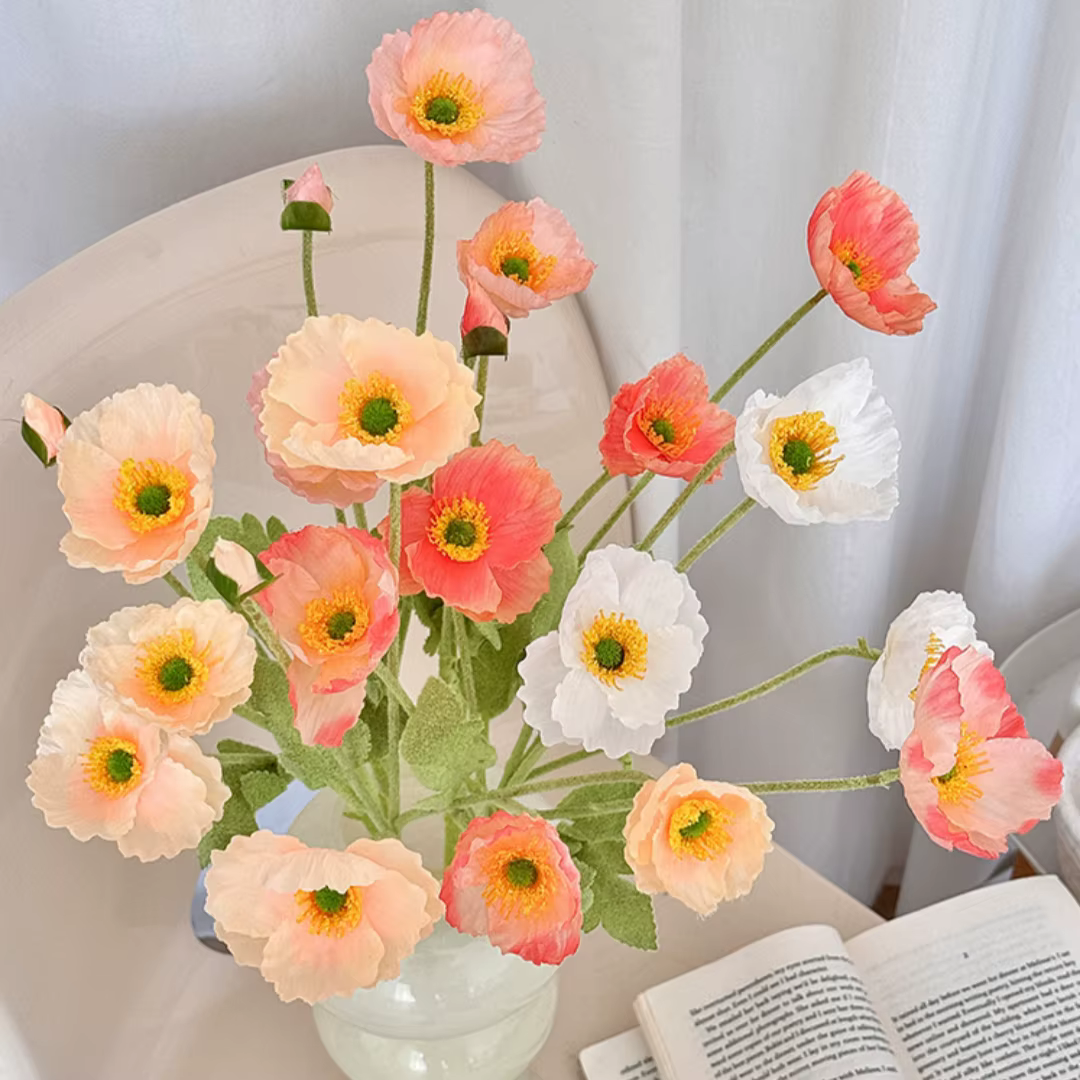 Bouquet de fleurs artificielles à 4 têtes
