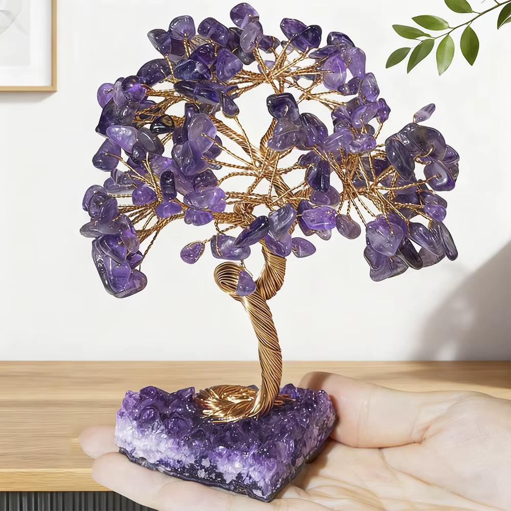 Arbre à Argent en Améthyste Naturelle