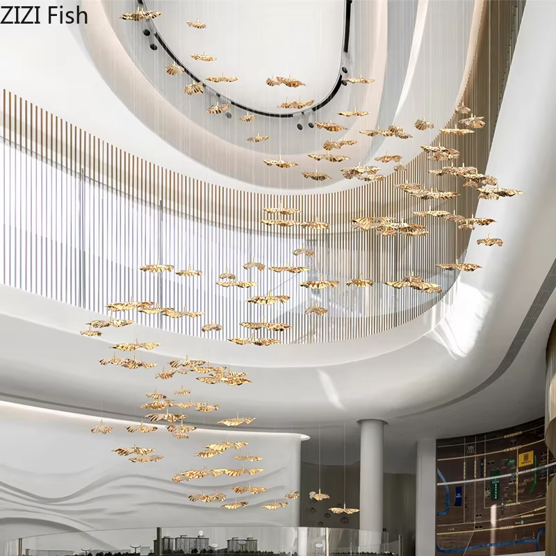 Ornements de plafond en feuilles flottantes