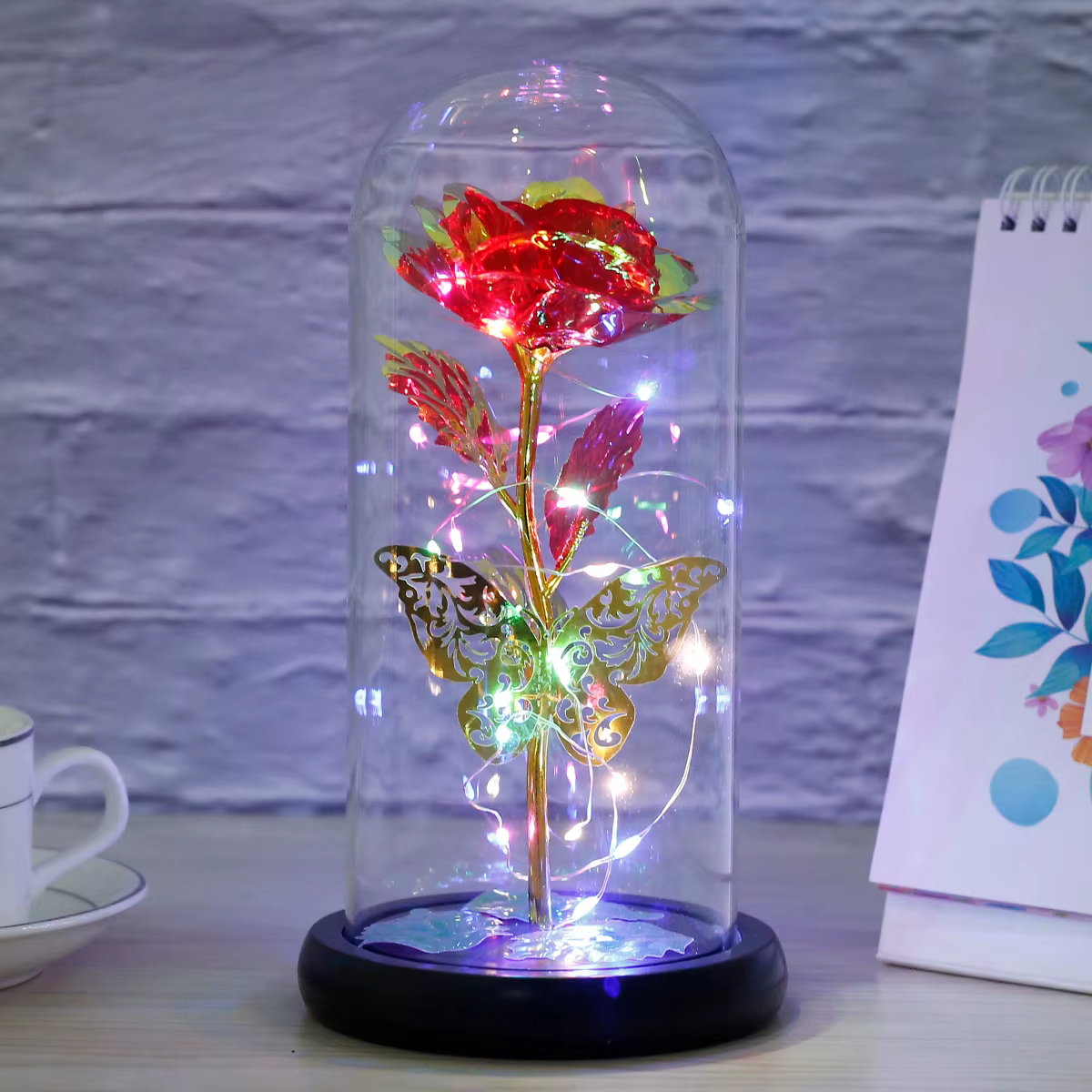 Rose lumineuse artificielle galaxie