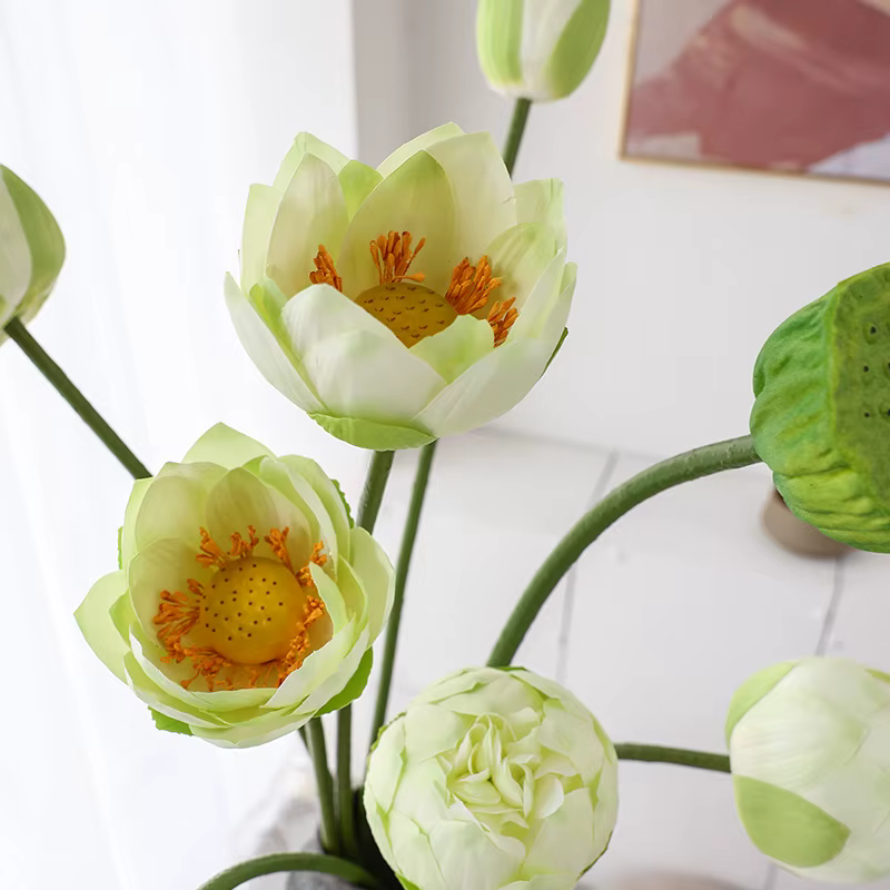 Feuille de fleur de Lotus artificielle 75cm