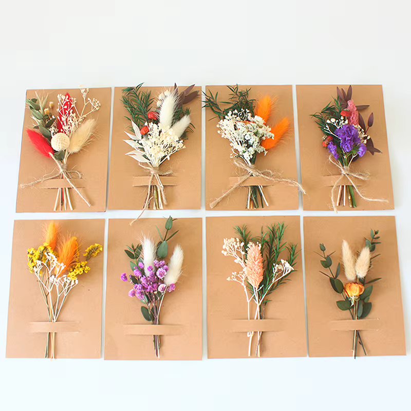 NOUVELLE PROMO Mini Bouquet de Fleurs Séchées Naturelles Boutonnières Demoiselle d'honneur Décoration de Noël Mariage Saint-Valentin Matériaux Floraux DIY
