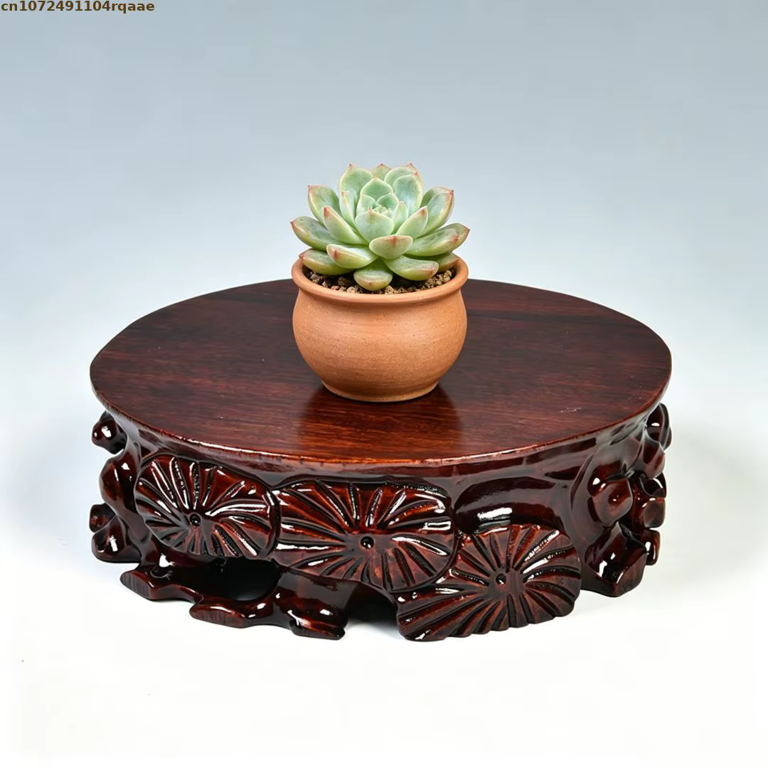 Support pour plantes en bois sculpté