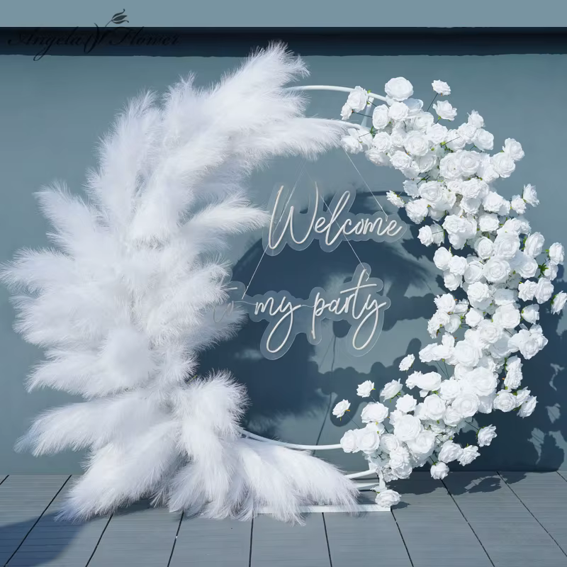 Rose d'herbe de Pampas blanche pour mariage