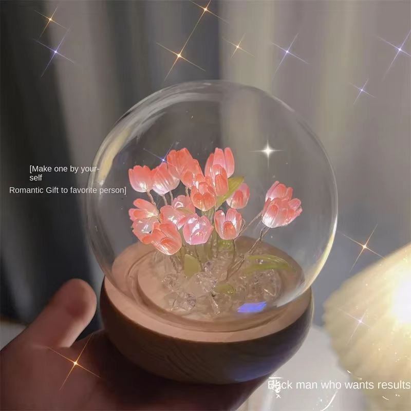 Veilleuse de fleur de tulipe artificielle faite à la main
