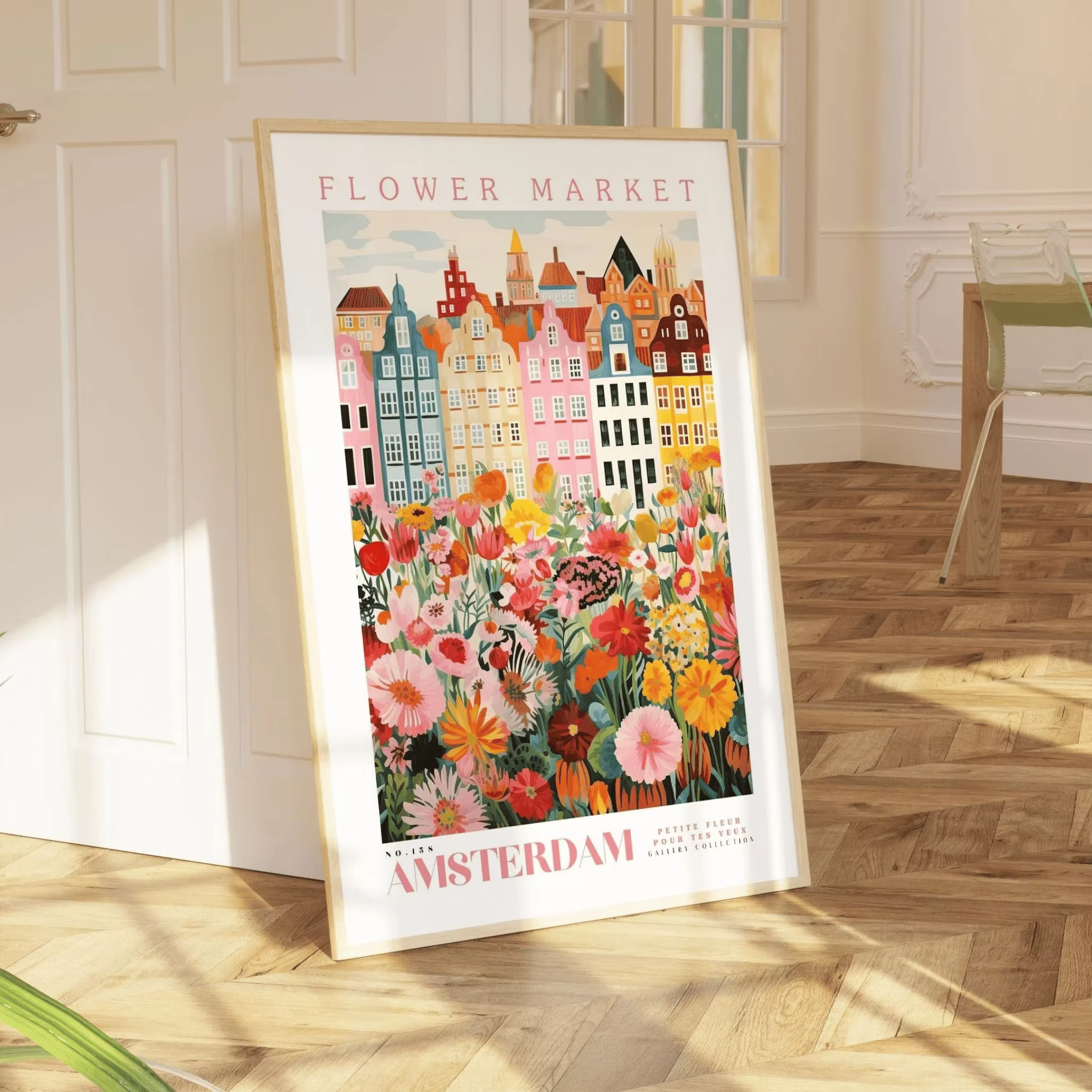 Affiche du marché des fleurs d'Amsterdam