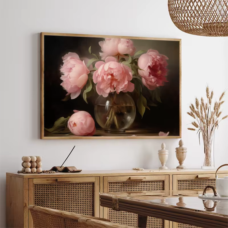 Bouquet de tulipes, pivoines blanches