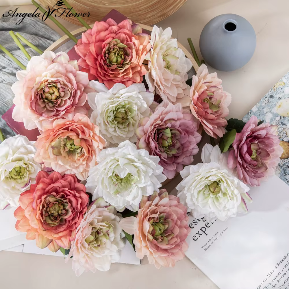 Dahlia – Bouquet de fleurs artificielles en soie