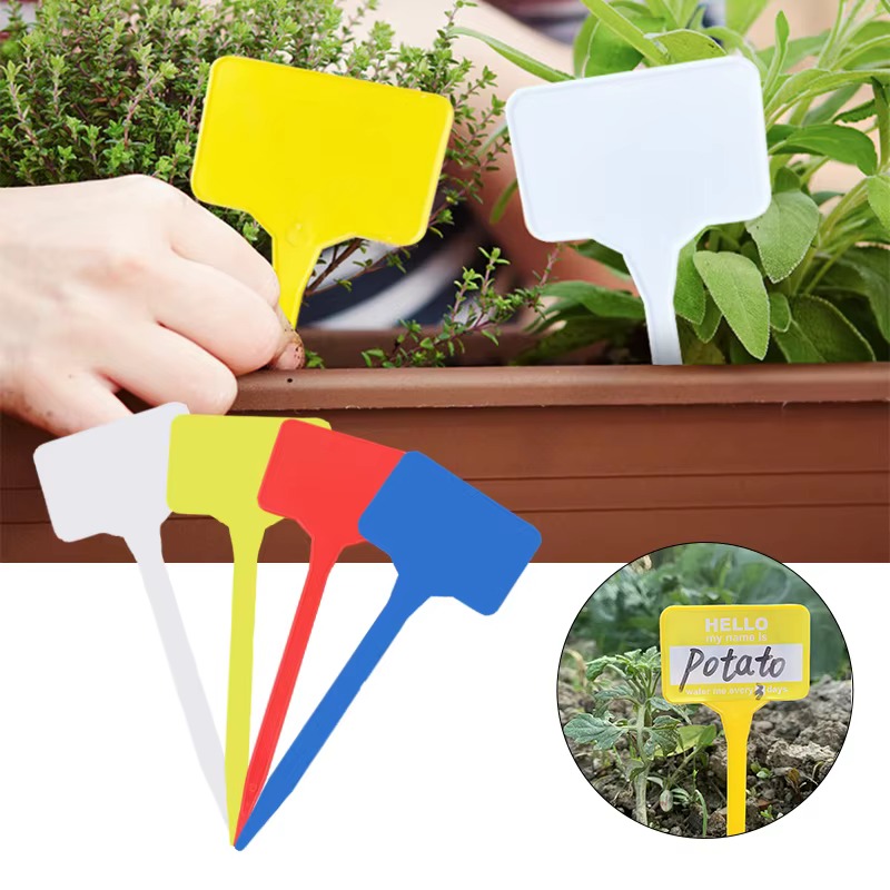 Étiquettes pour plantes en plastique en forme de T