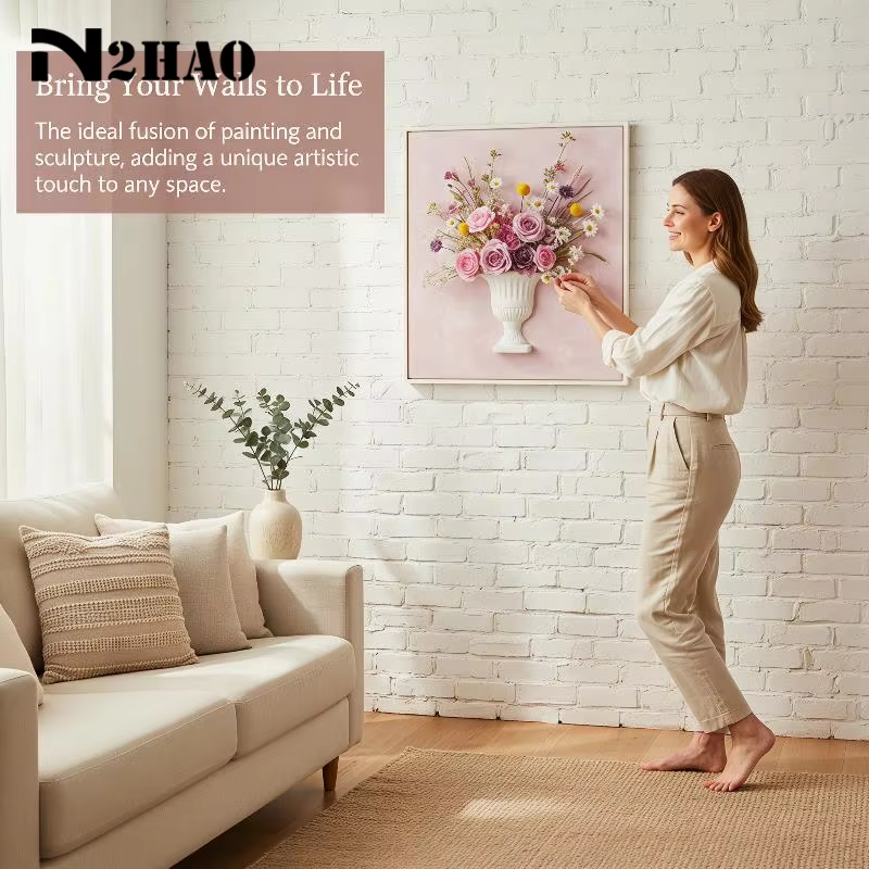 Vase mural demi-cercle blanc pour peinture à l'huile à la française