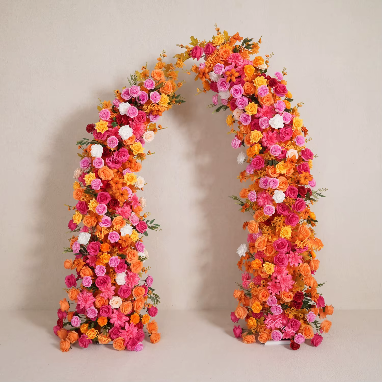 Arche de fleurs artificielles Uflower Orchid Red pour mariage
