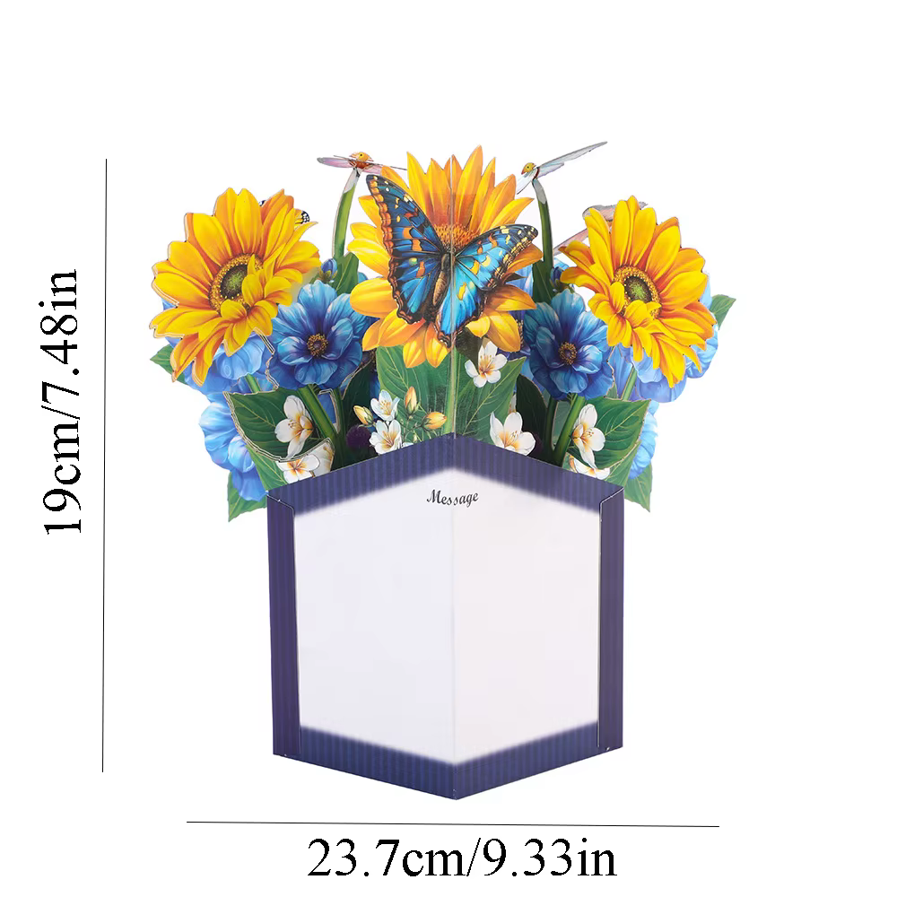 Carte de vœux à fleurs pop-up 3D multi-styles pour la fête des mères