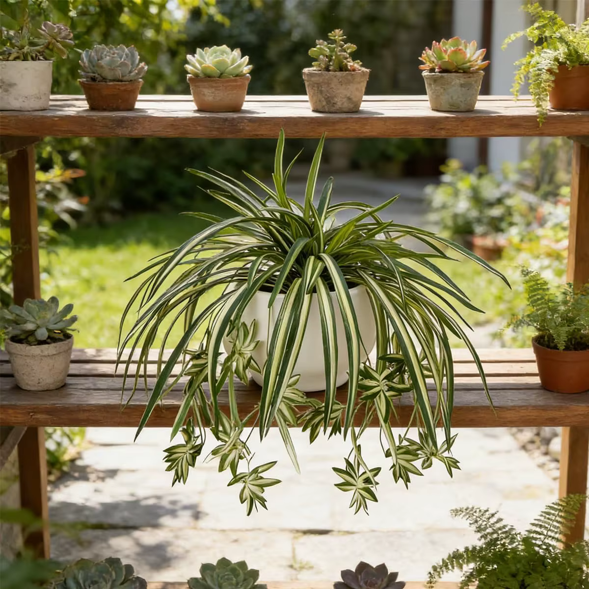 4 plantes artificielles suspendues en forme d'araignée