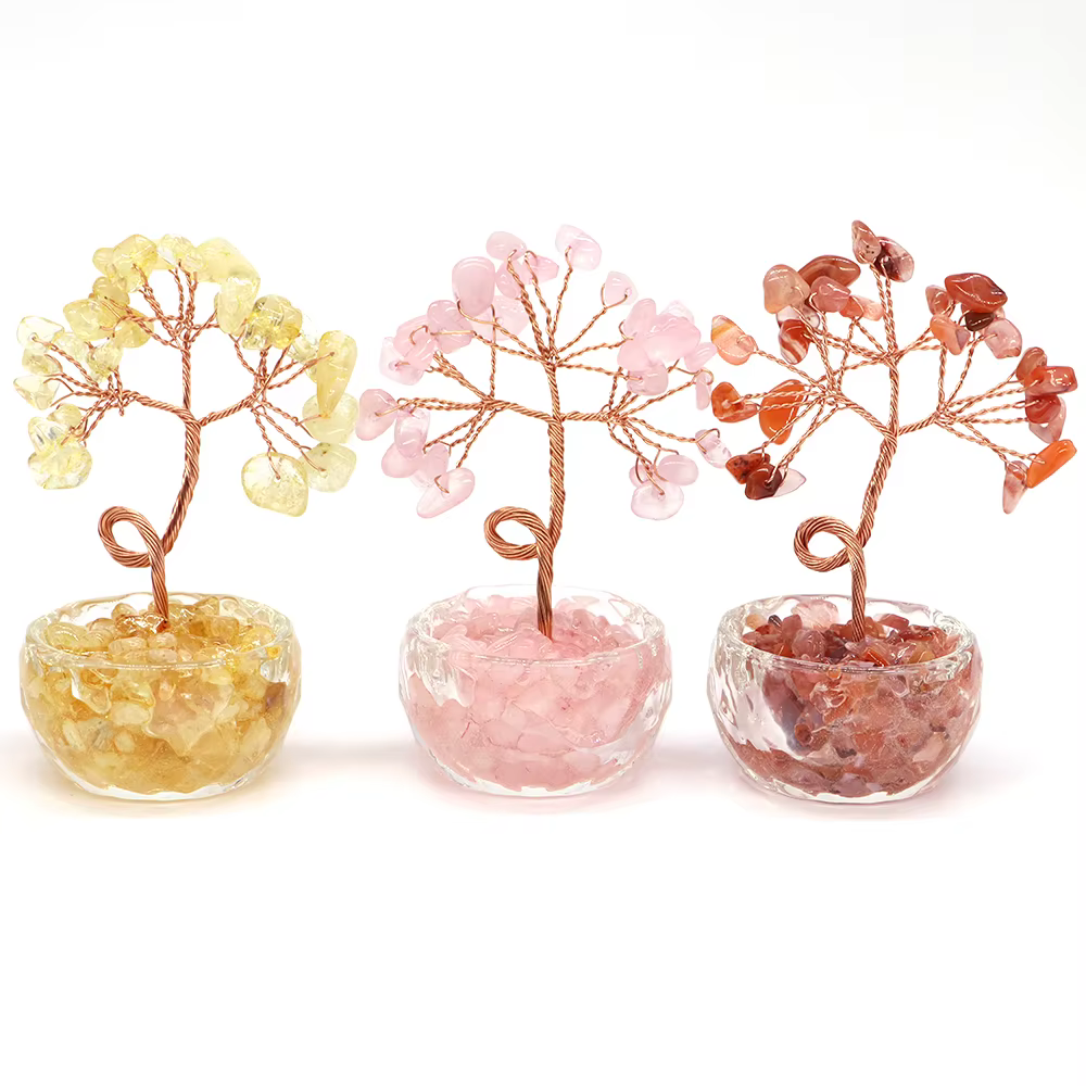 Arbres d'argent en cristal de 75mm