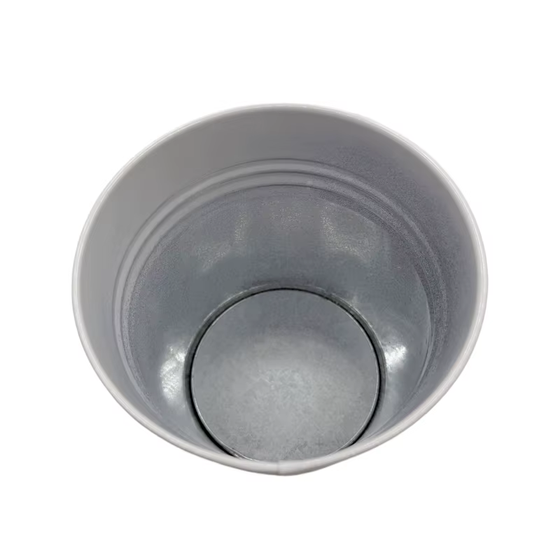 Boîte de 9 pots en métal blanc