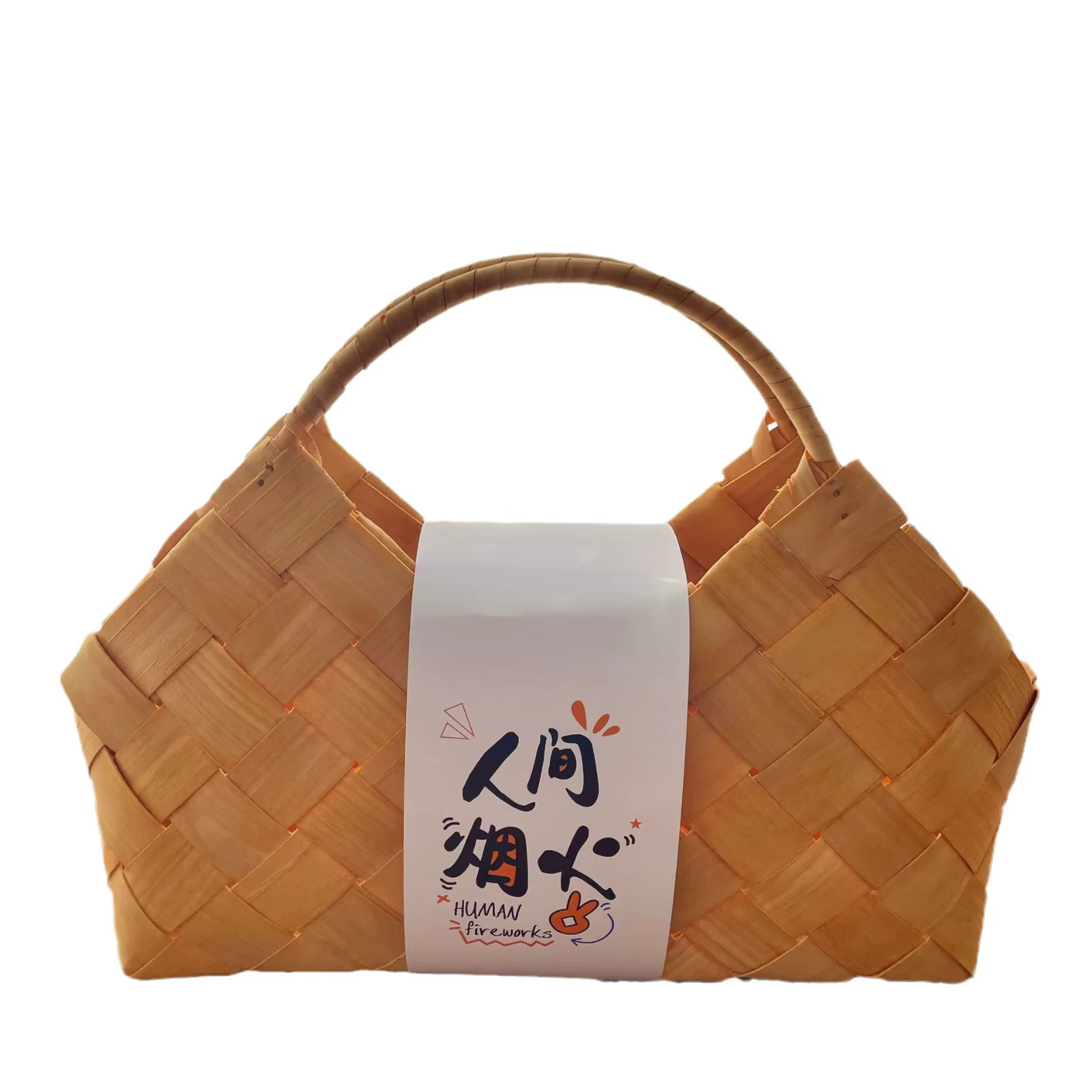 Panier de fleurs tissé en bambou